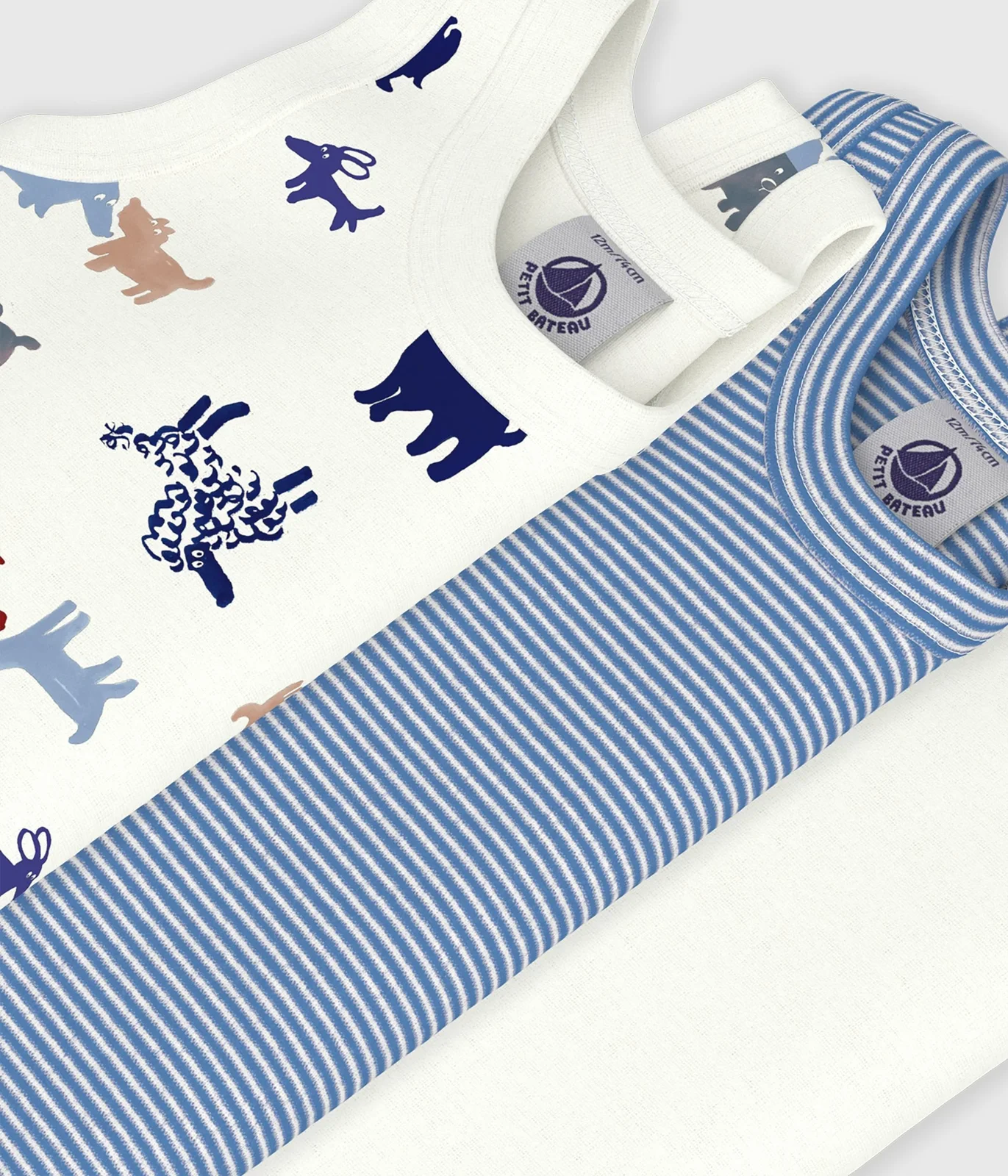 Pack of babies' sleeveless dog print cotton bodies