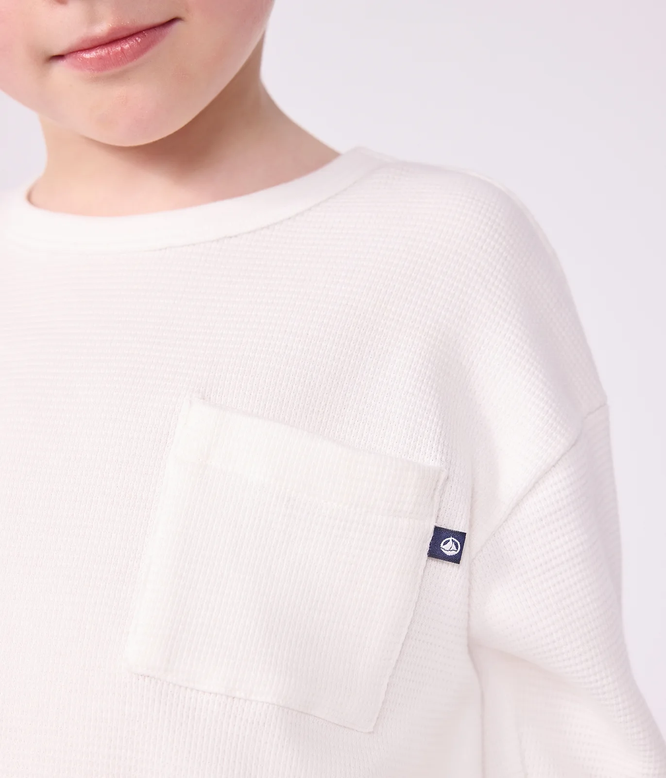 Children's long-sleeved plain cotton T-shirt