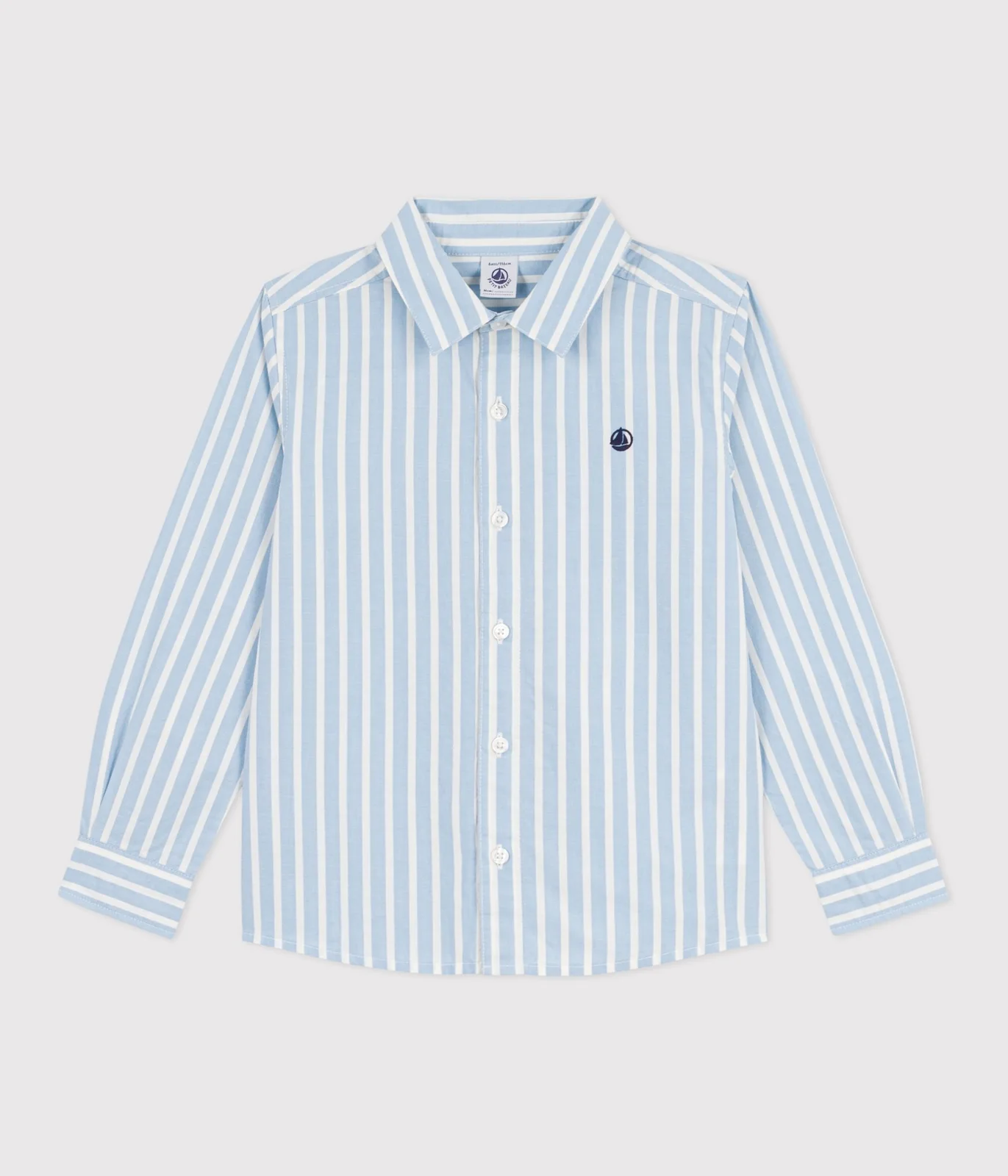 Children's long-sleeved stripy cotton shirt