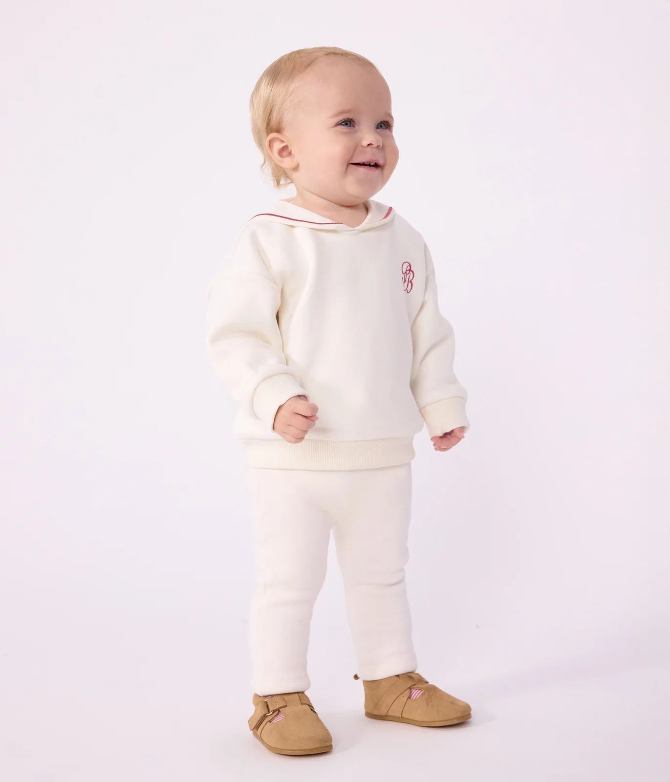 Solid-color cotton baby Trousers with an elasticated waistband