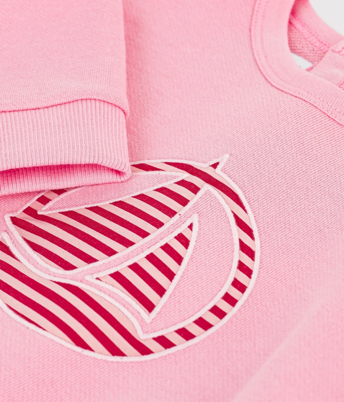 Babies' plain cotton sweatshirt with a printed logo