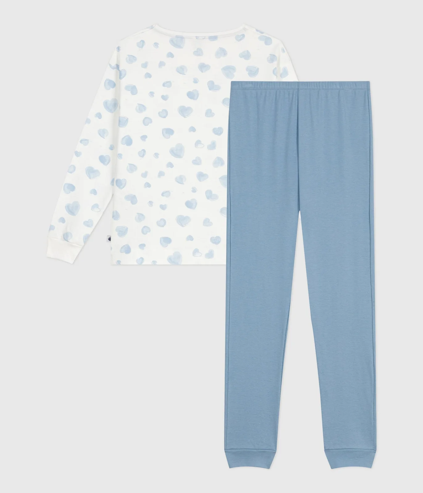 Women's cotton heart print pyjamas in two materials
