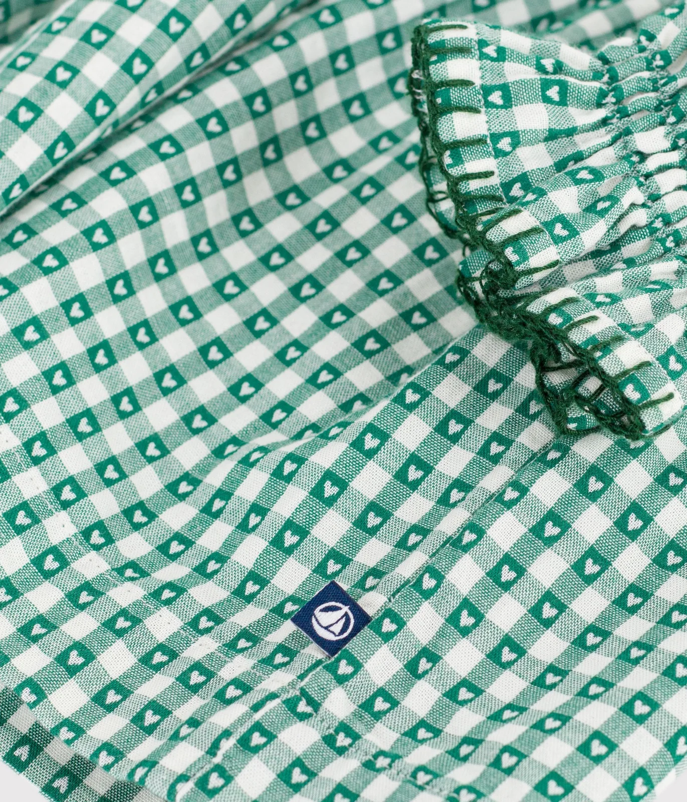 Children's long-sleeved poplin gingham dress