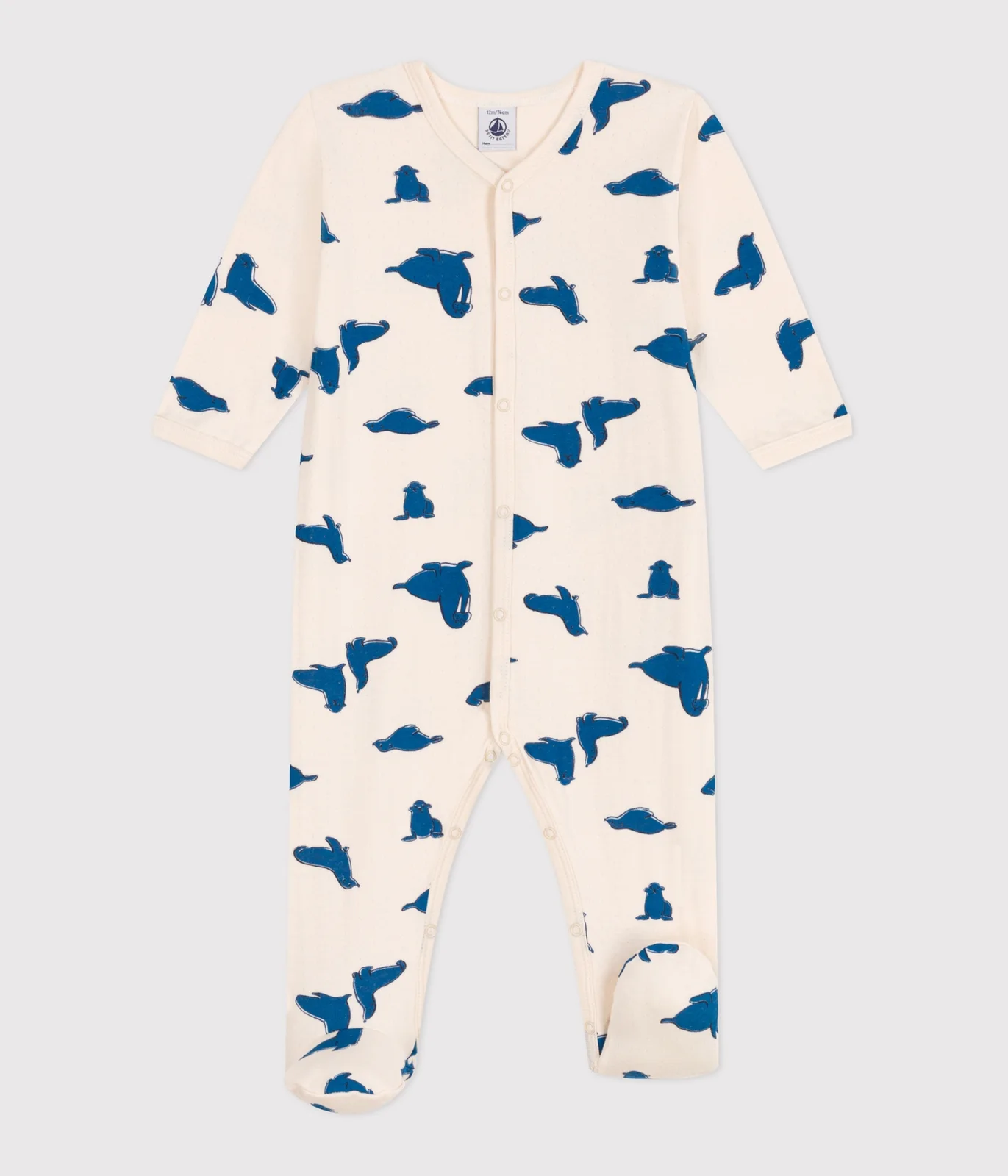 Babies' walrus pattern tube-knit pyjamas