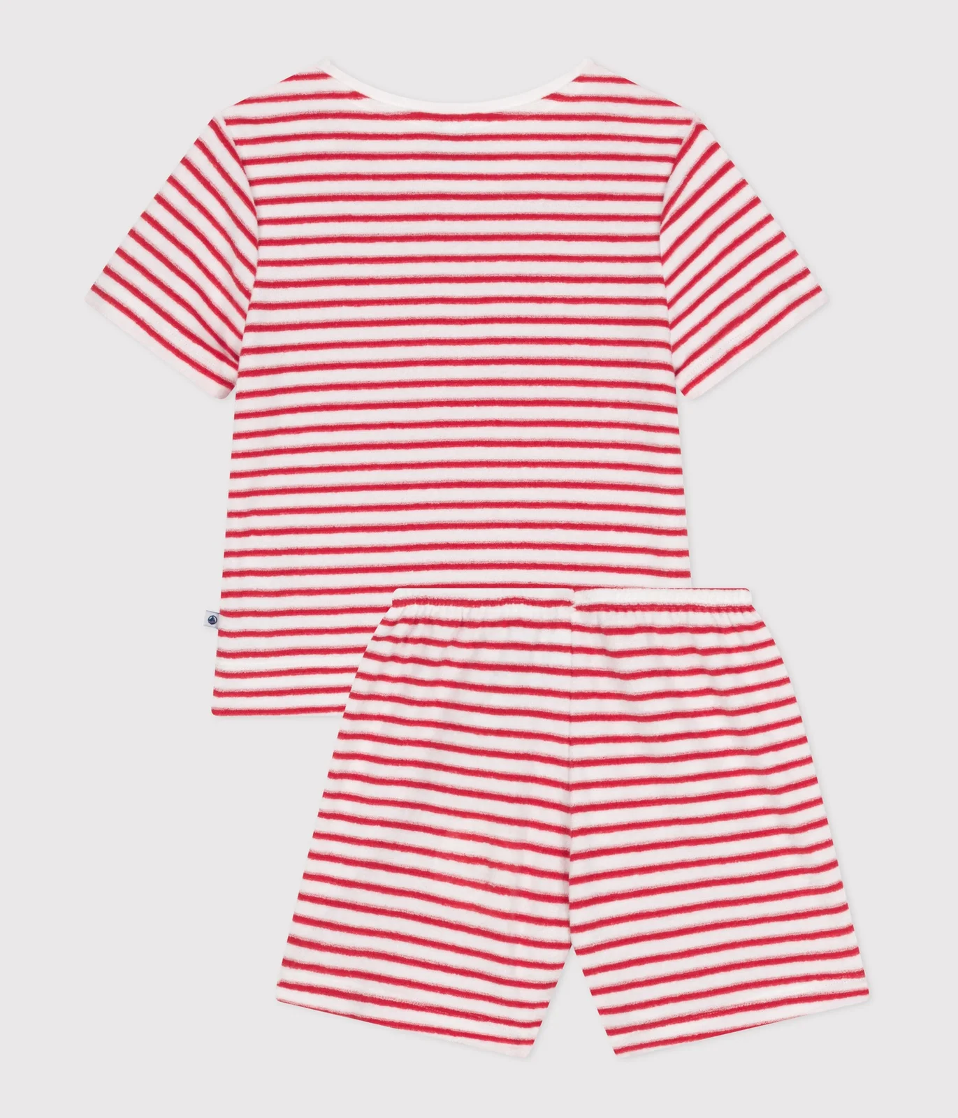 Children's striped terry cotton short pajamas