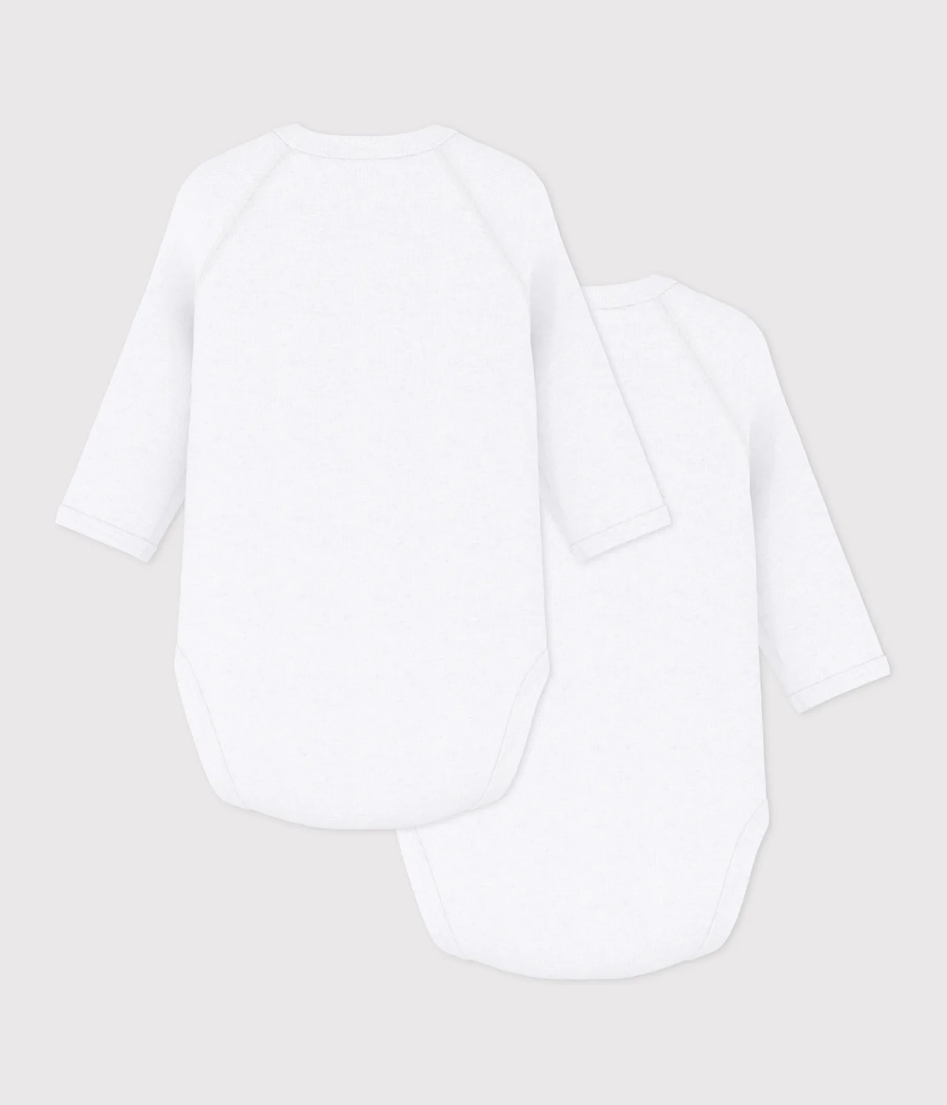 Babies' long-sleeved plain cotton wrapover bodysuits - 2-Pack