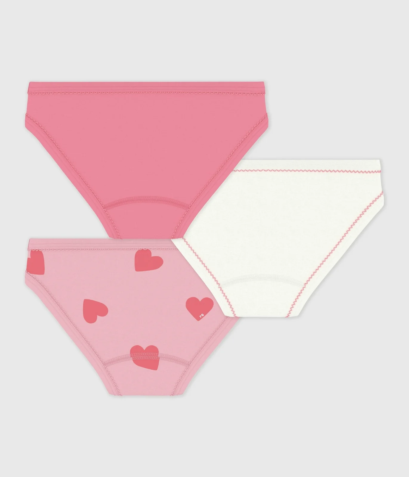 Pack of children's heart-print cotton pants