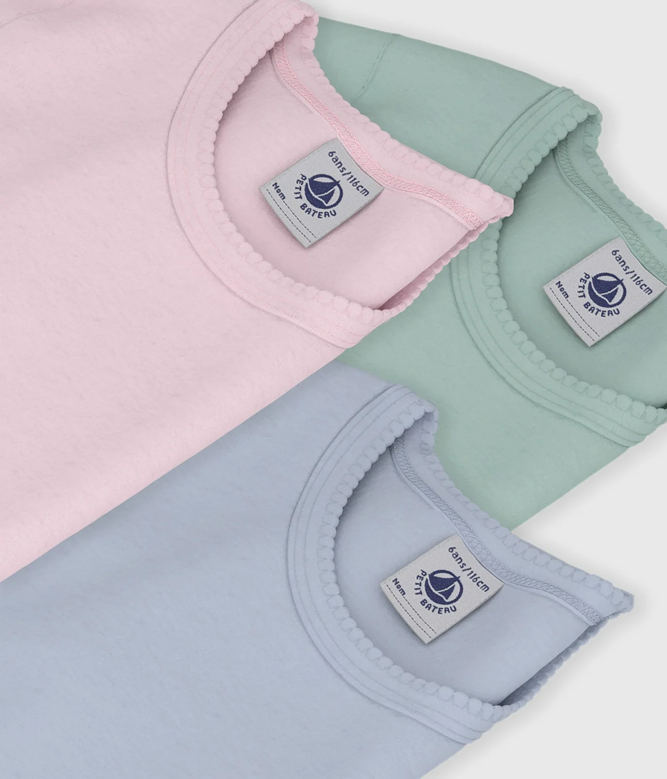 Pack of children's short-sleeved plain cotton T-shirts