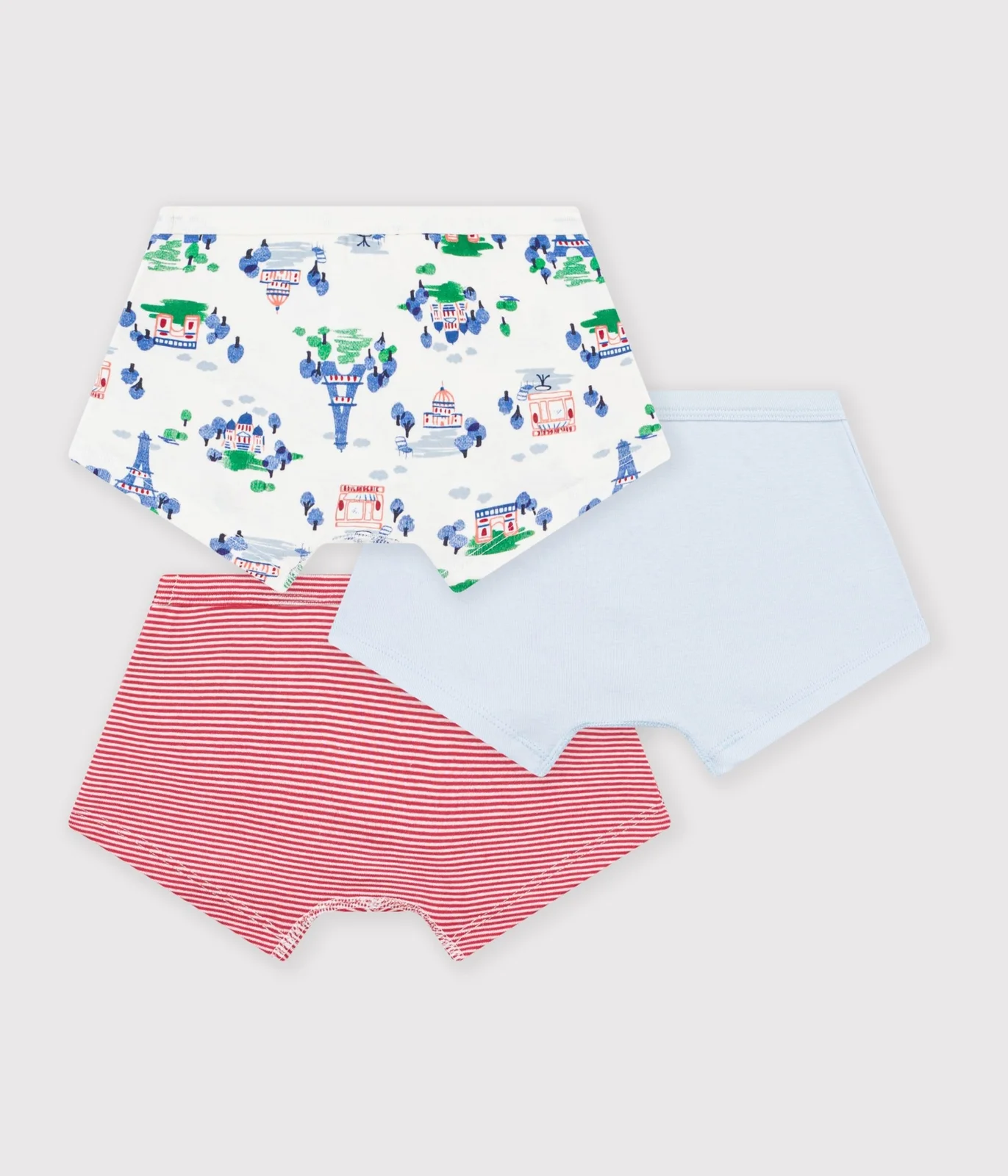 Pack of children's printed cotton boxers with covered waistbands