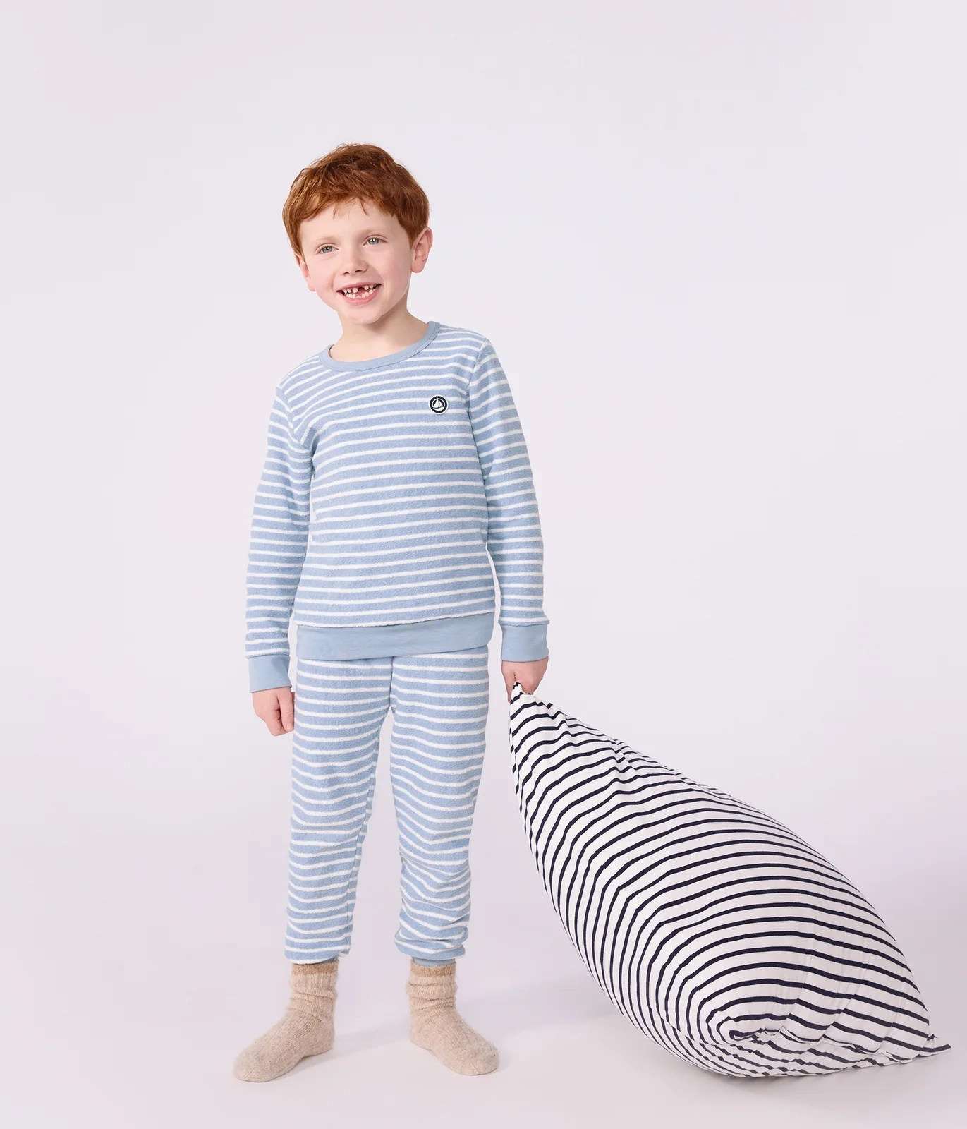 Children's stripy cotton terry pyjamas