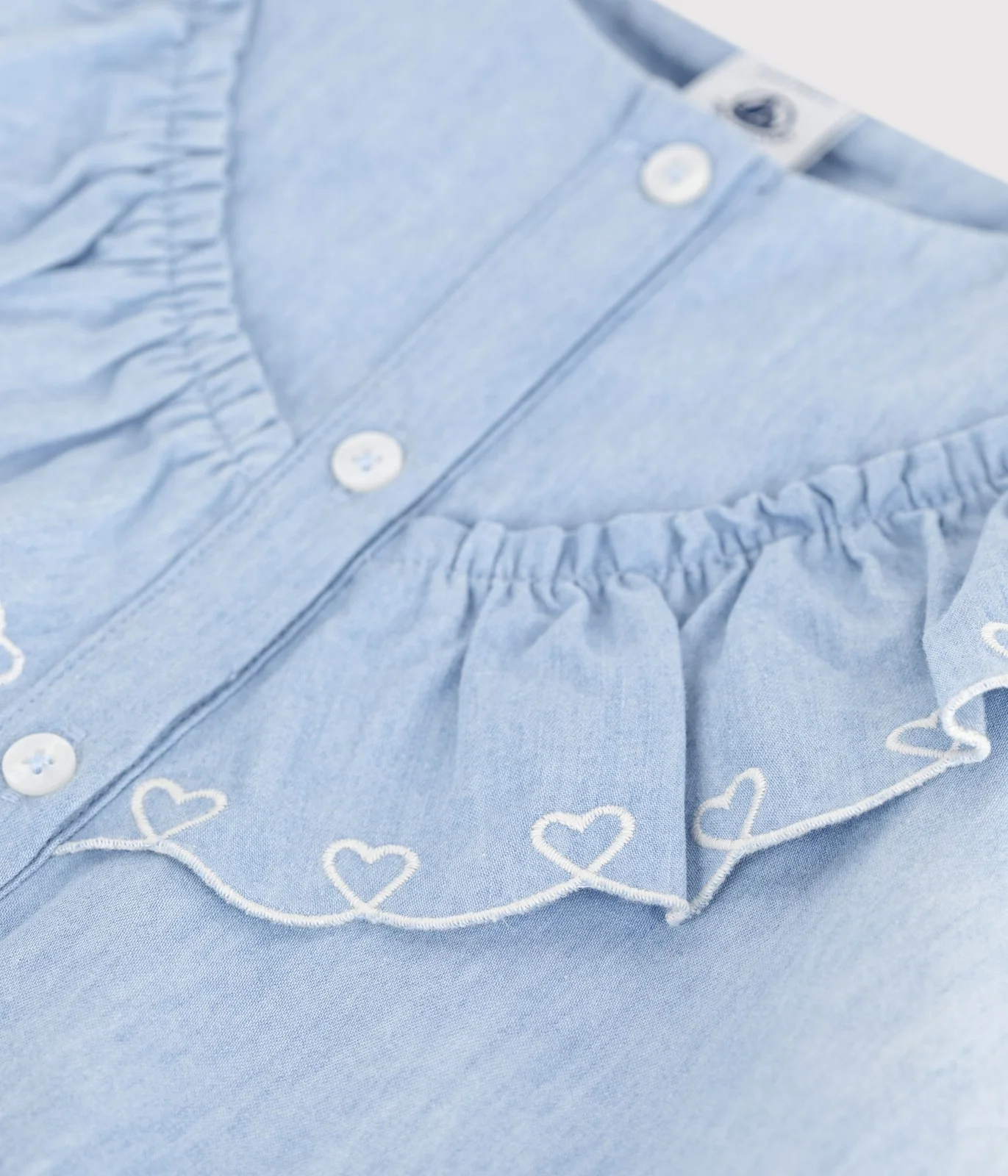 Children's plain short-sleeved cotton blouse