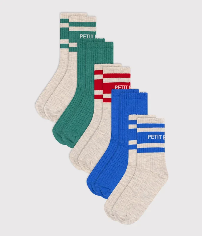 Children's sporty cotton socks - 5-pack