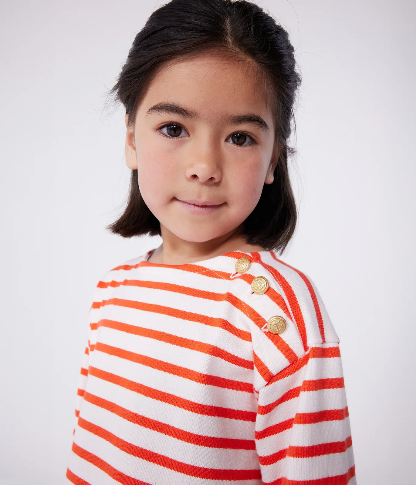 Children's long-sleeved stripy cotton dress