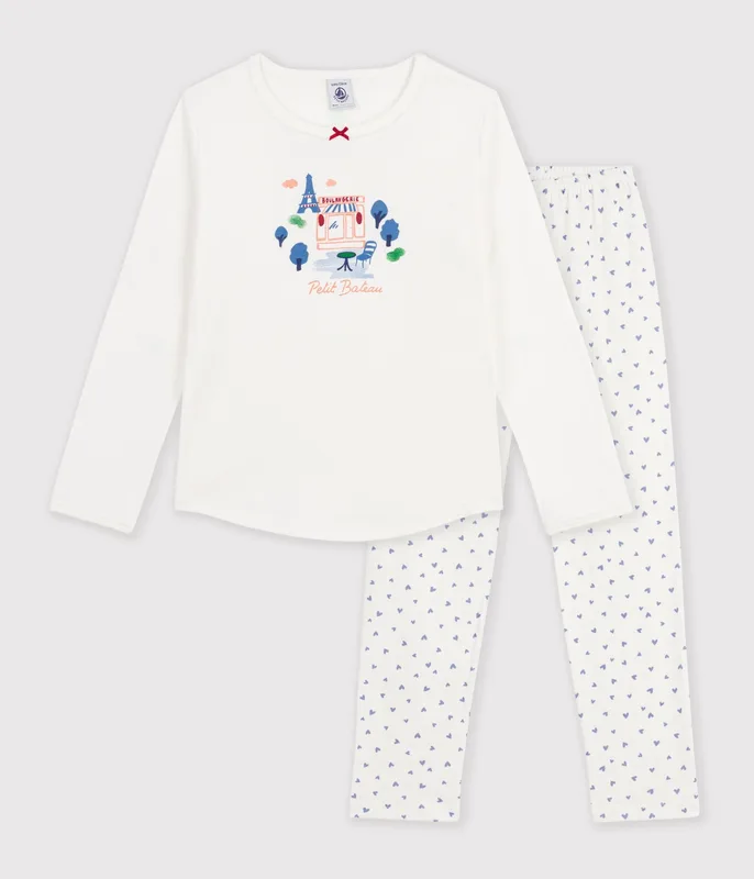 Children's Paris motif cotton pyjamas