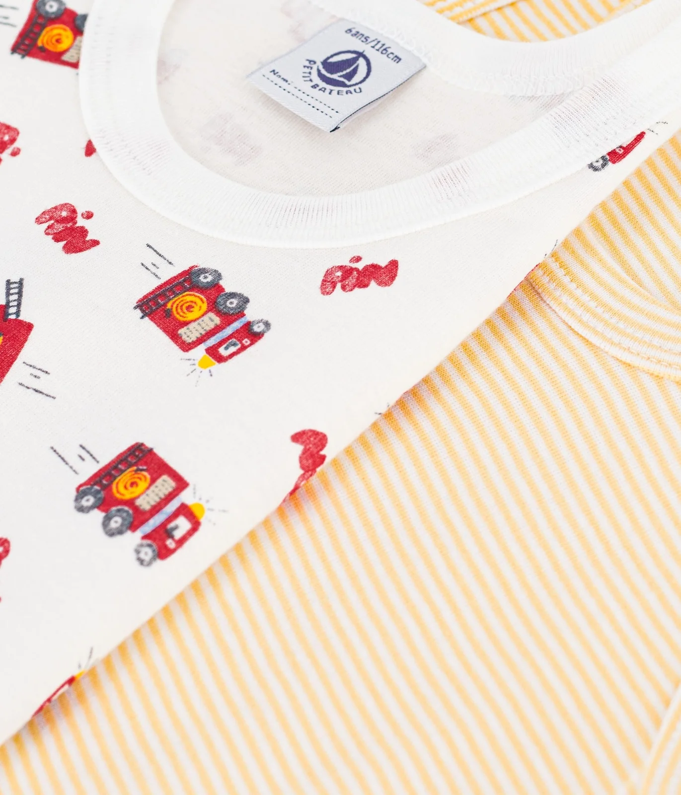 Pack of children's firefighter print cotton vest tops