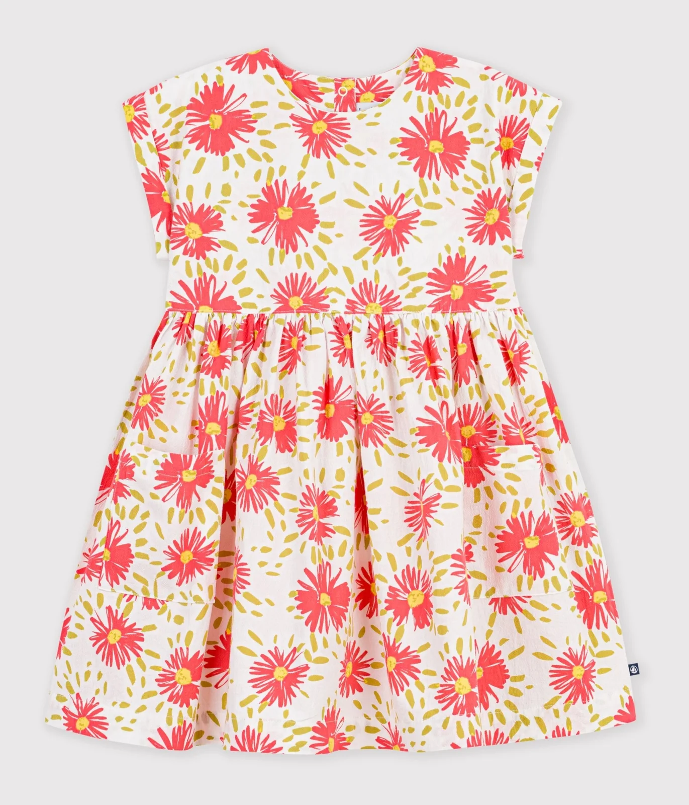 Children's short-sleeved floral cotton dress