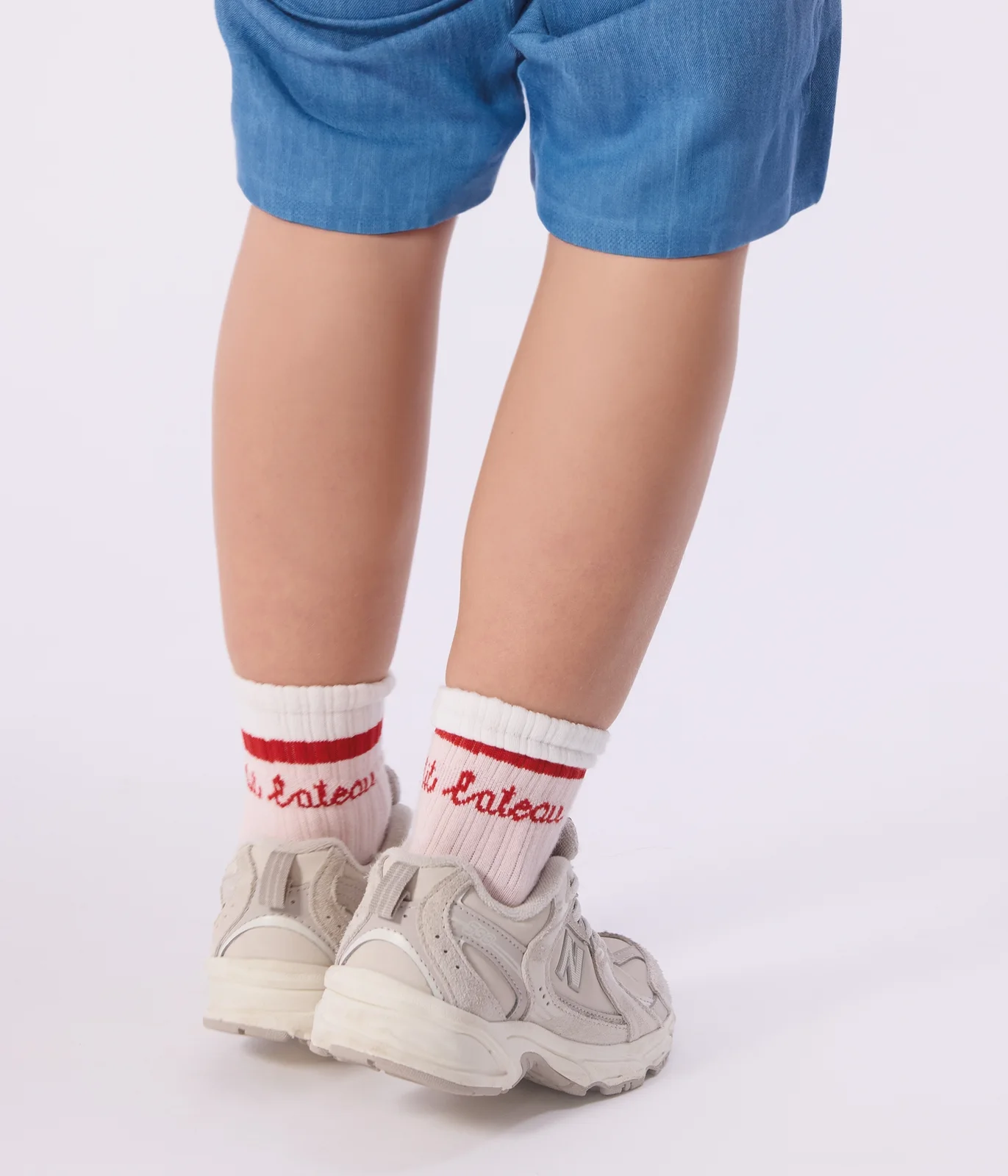 Girls' stripy cotton socks - 2-pack