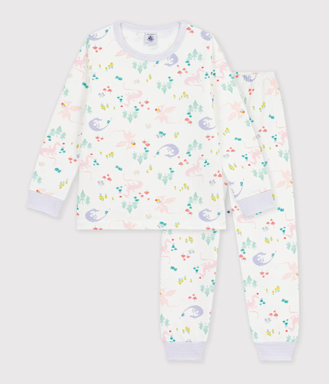 Children's pyjamas in fleece with a dragon print