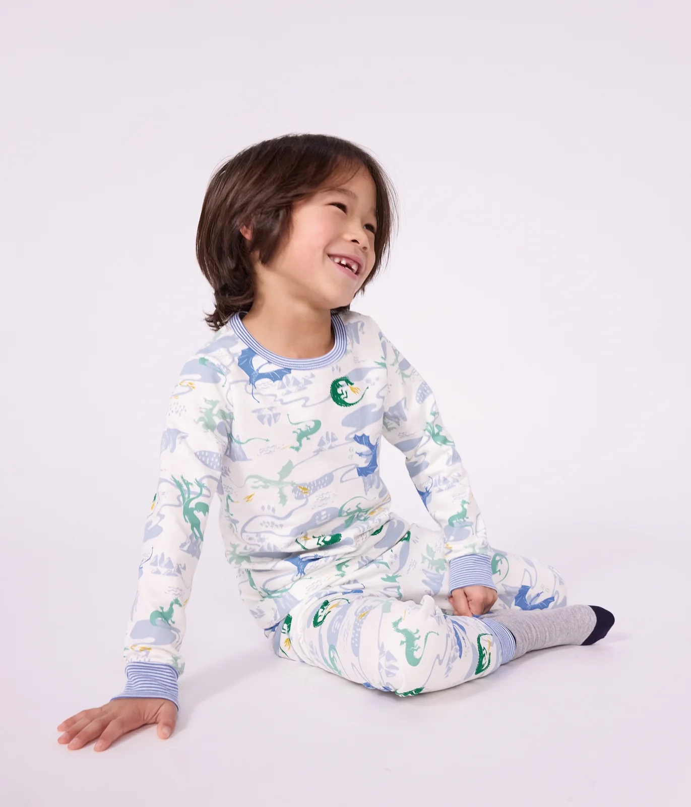 Children's pyjamas in fleece with a dragon print
