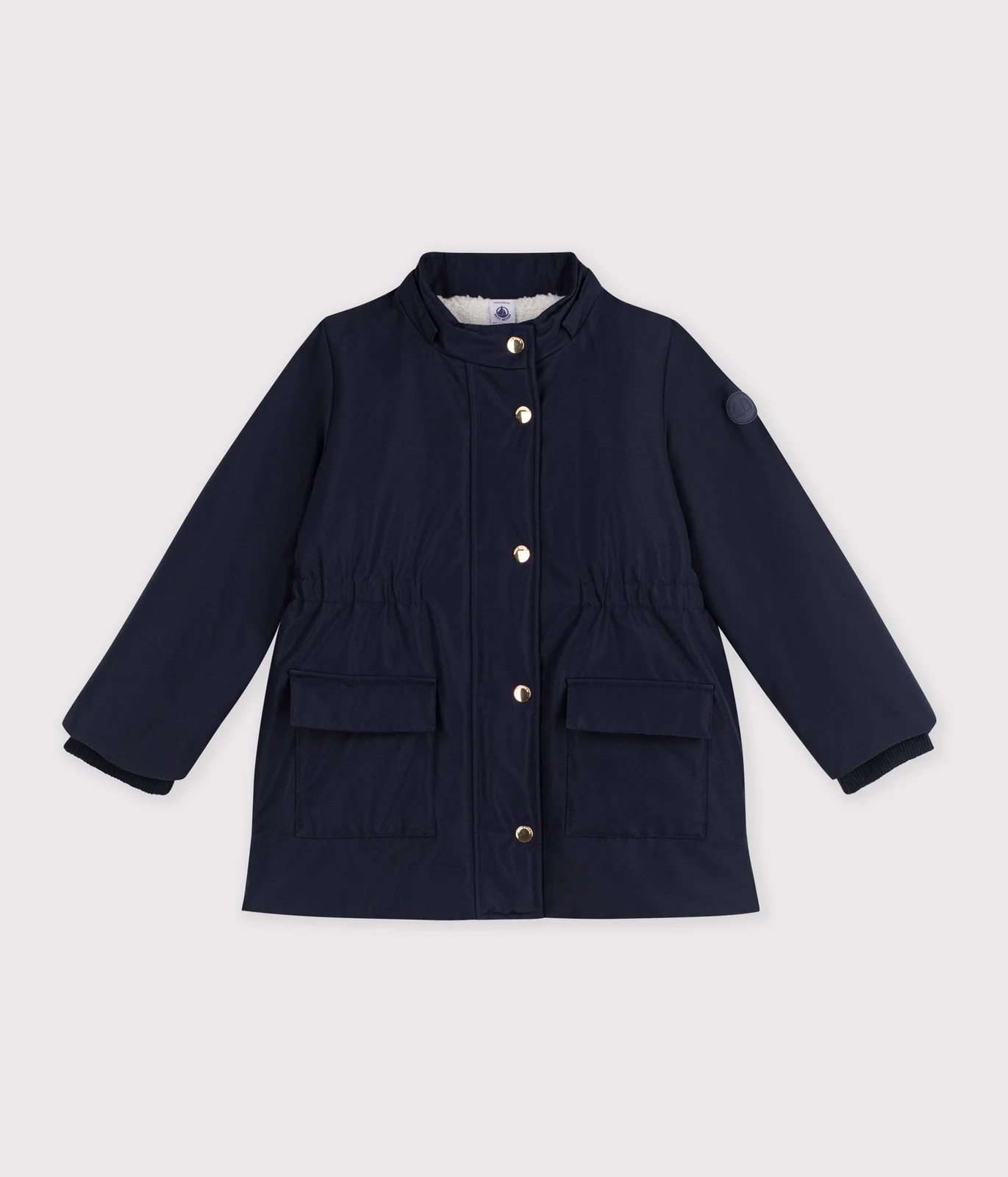 Children's plain mid-length parka