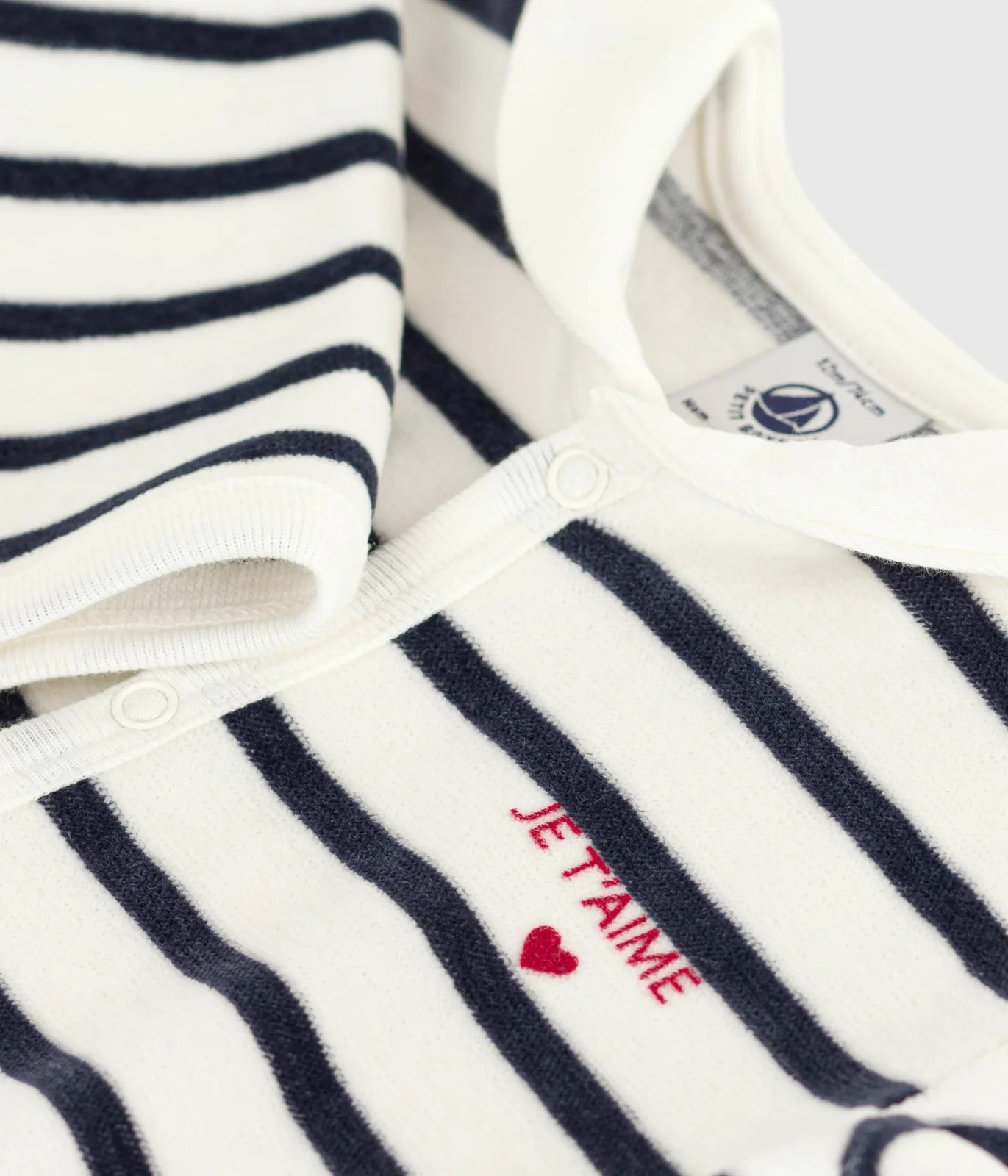 Babies' stripy velour pyjama suit