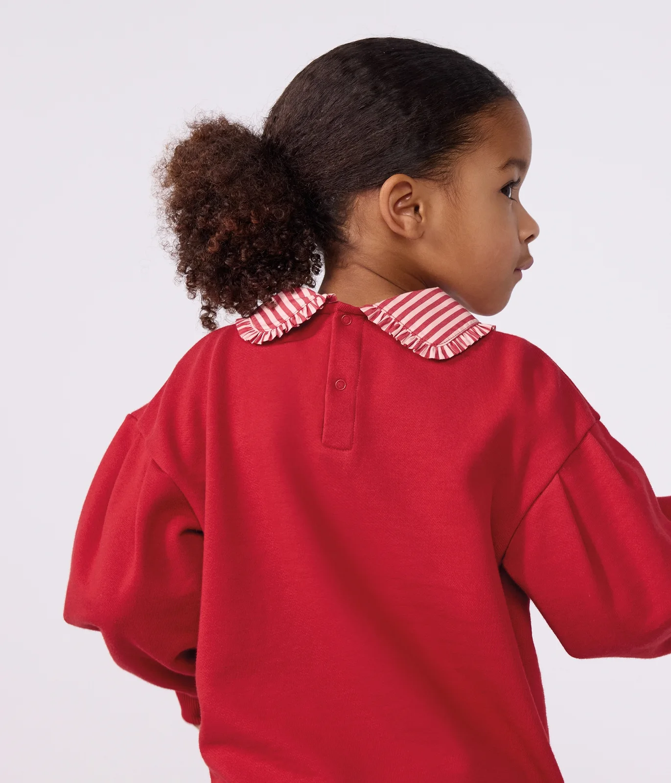 Children's plain cotton sweatshirt with a collar