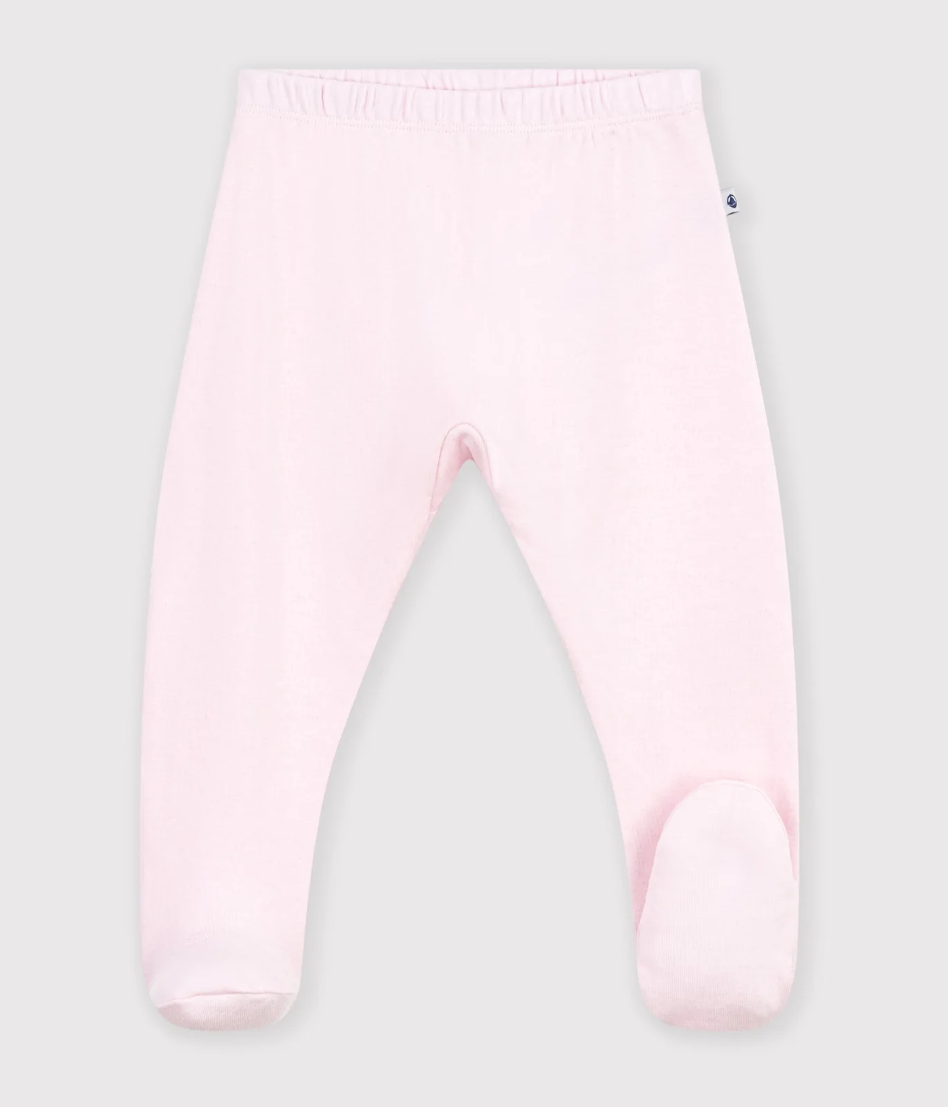 Footed newborn trousers in plain cotton