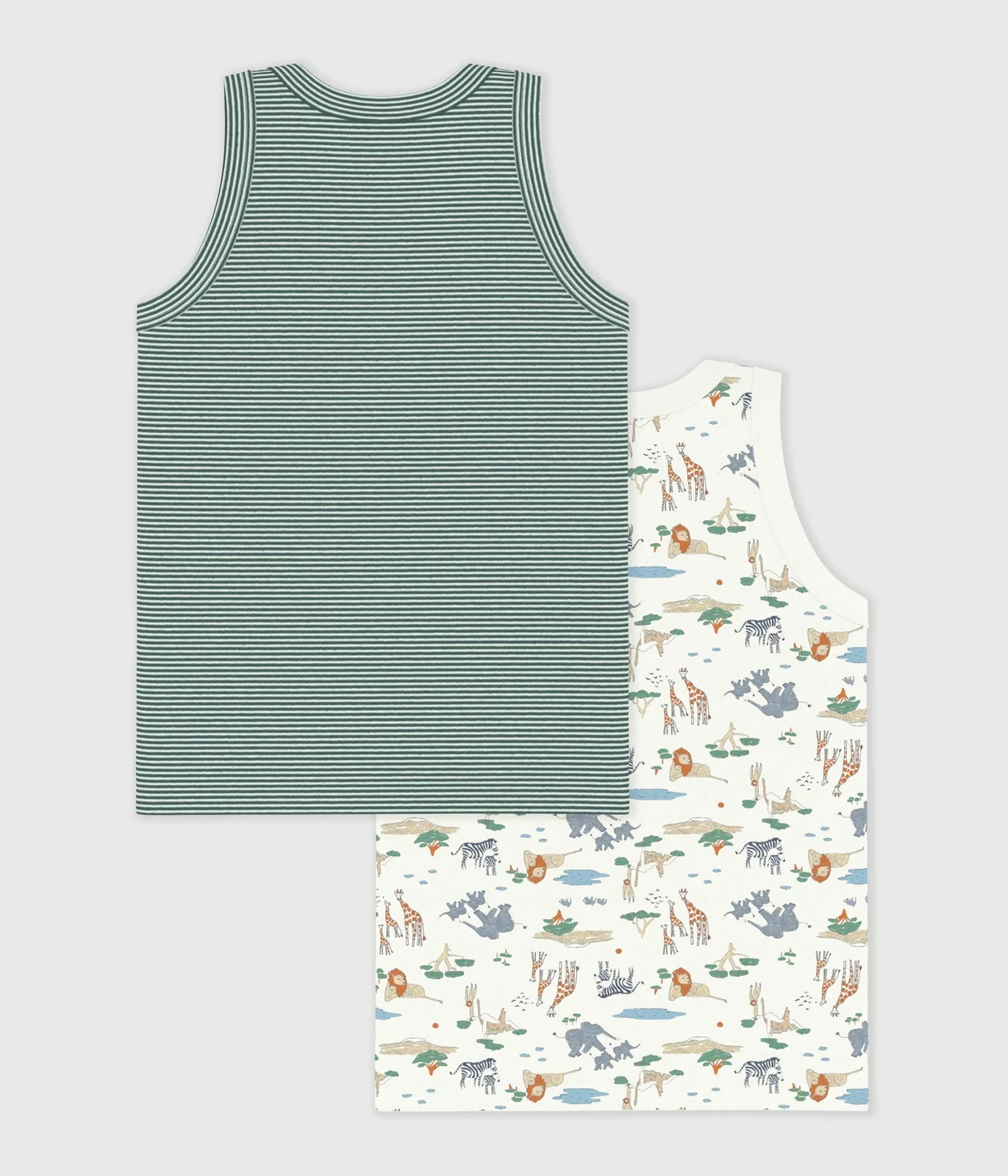 Pack of children's savannah print cotton tank tops