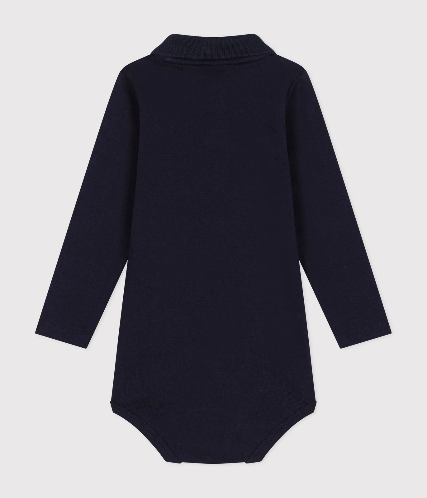 Babies' plain cotton body with a polo collar