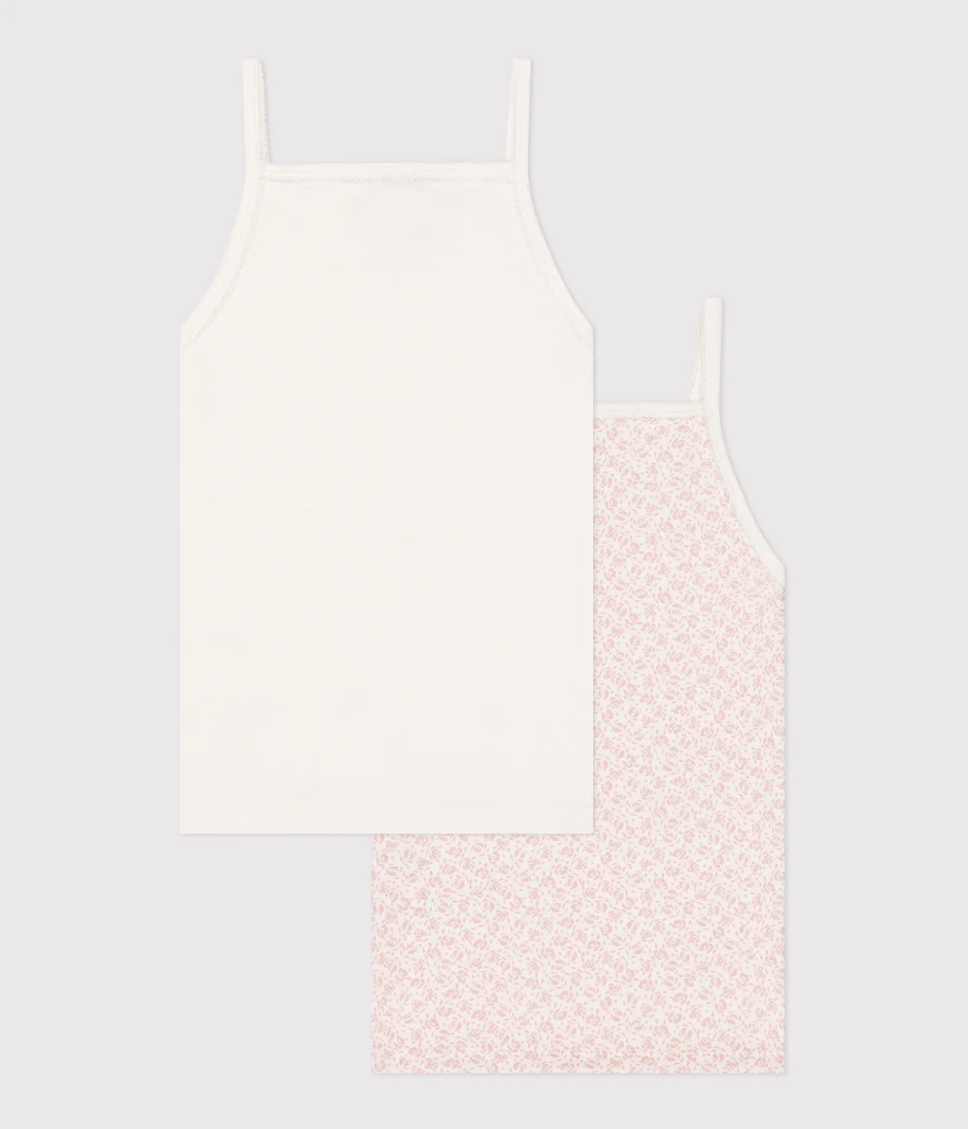 Children's floral cotton tank tops - 2-Pack