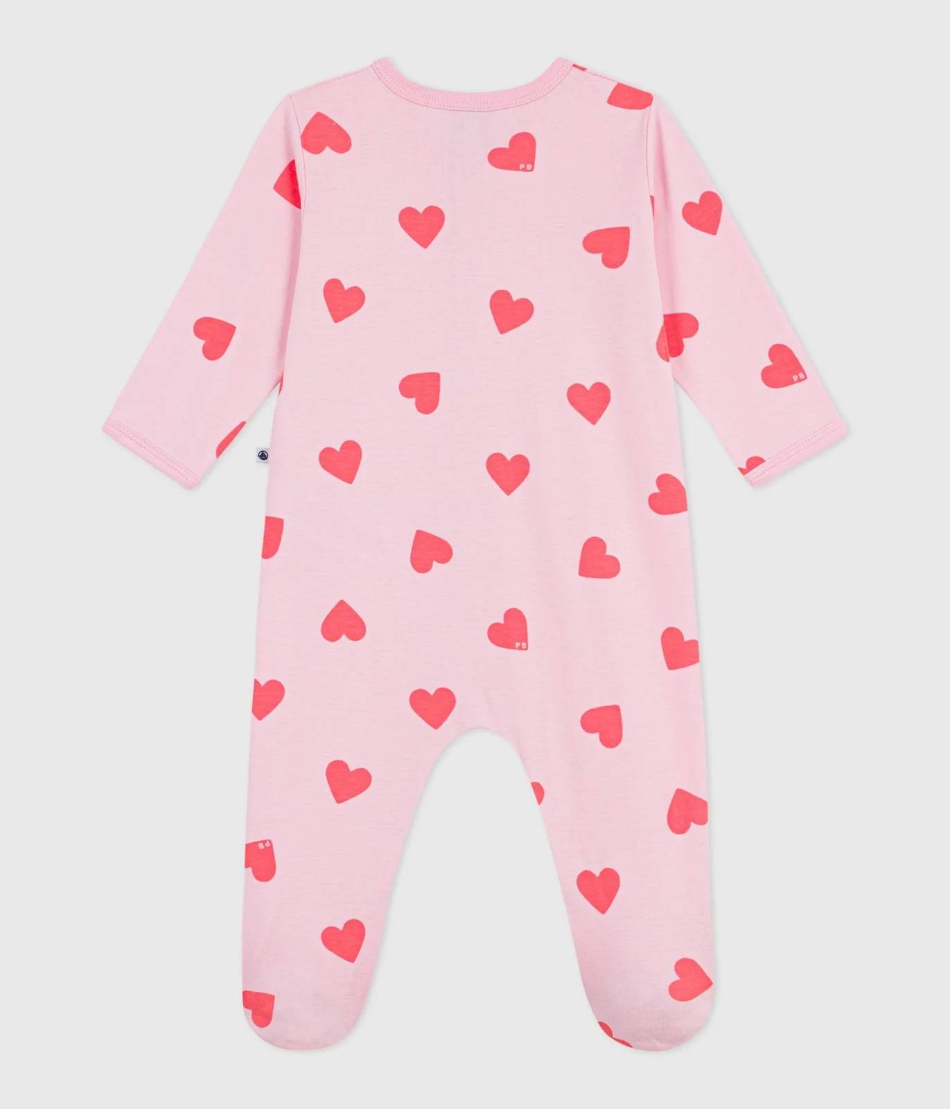 Babies' heart-print cotton pyjama suit