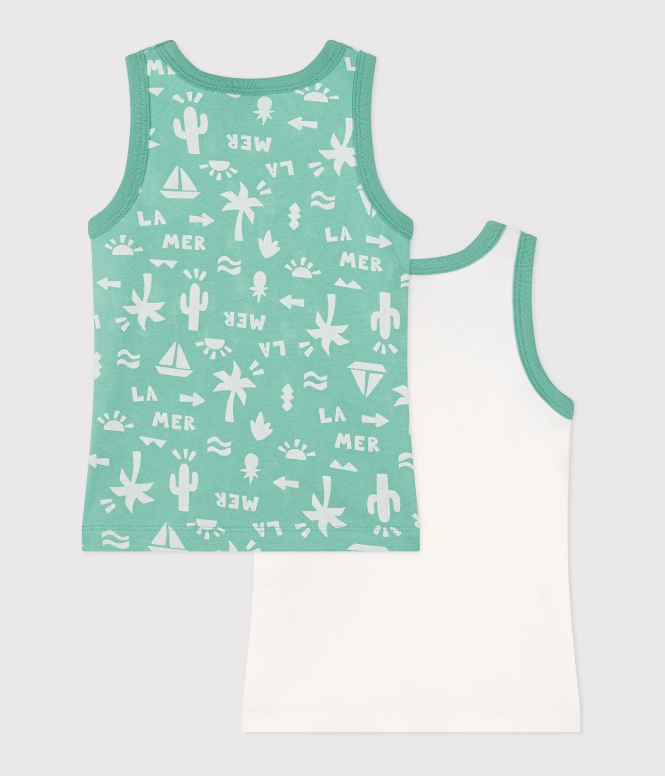Children's printed cotton tank tops - 2-pack