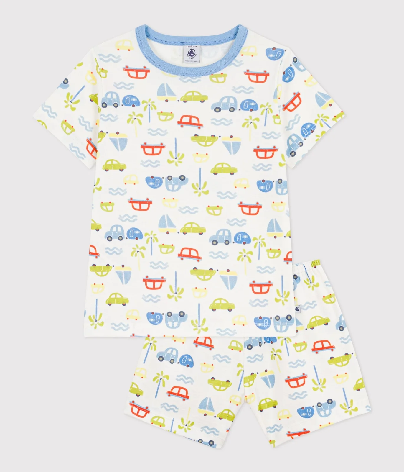 Children's short car print cotton pyjamas