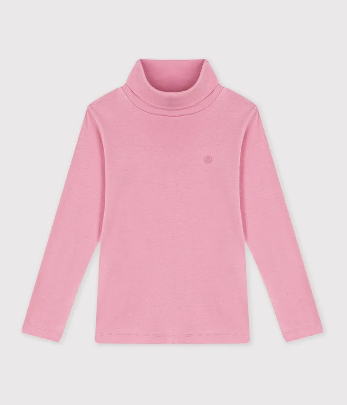 Children's plain cotton rollneck top