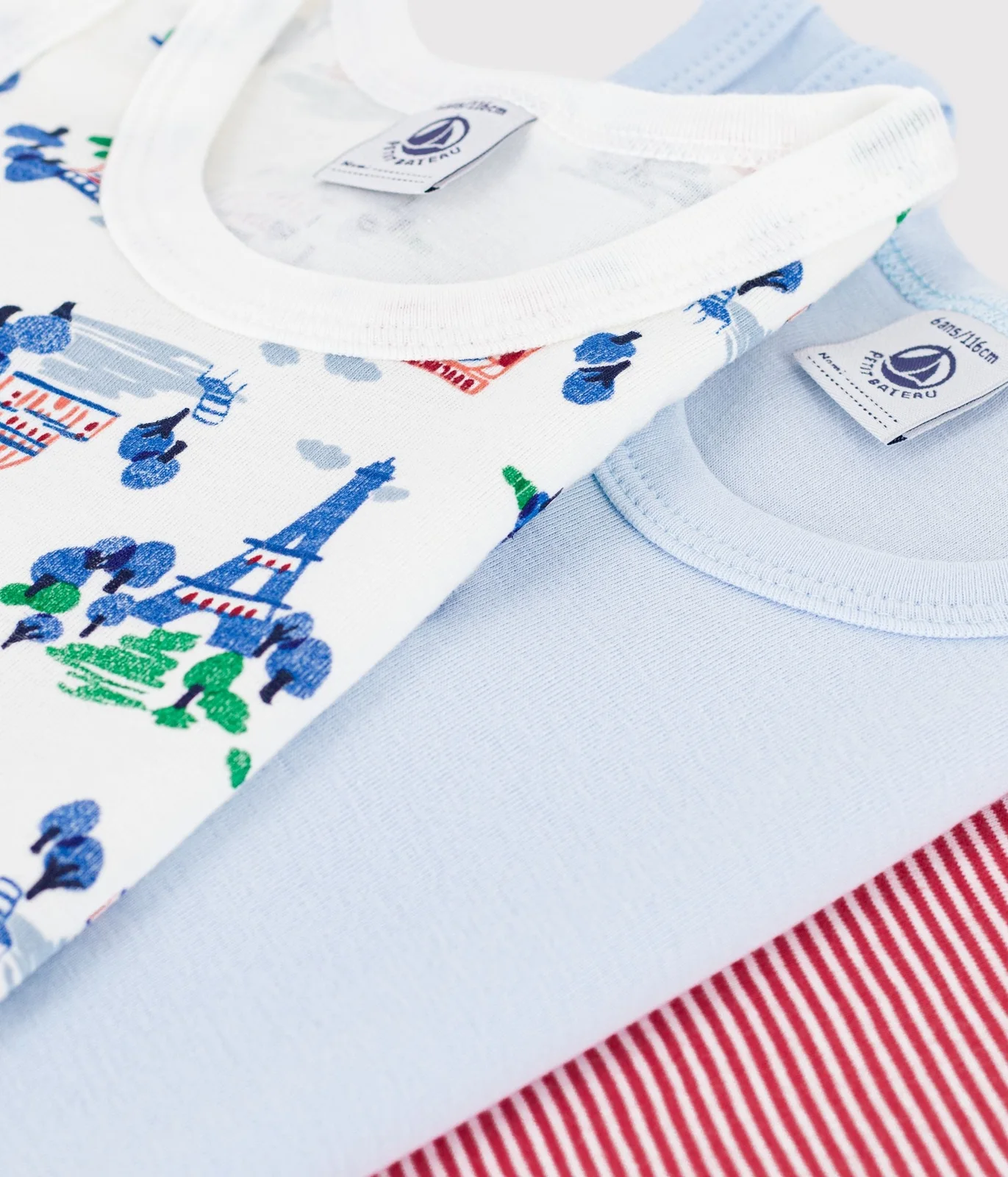 Pack of children's Paris print cotton tank tops