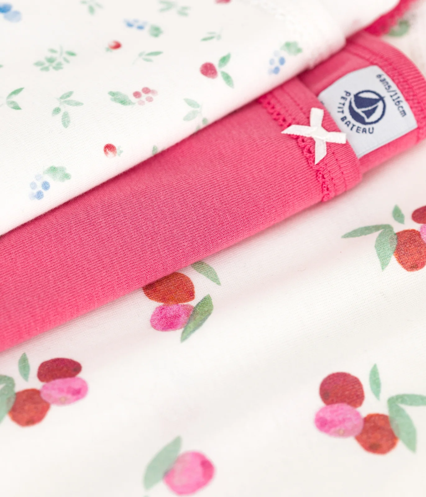 Children's fruit-print cotton tank tops with fine straps - 3-pack