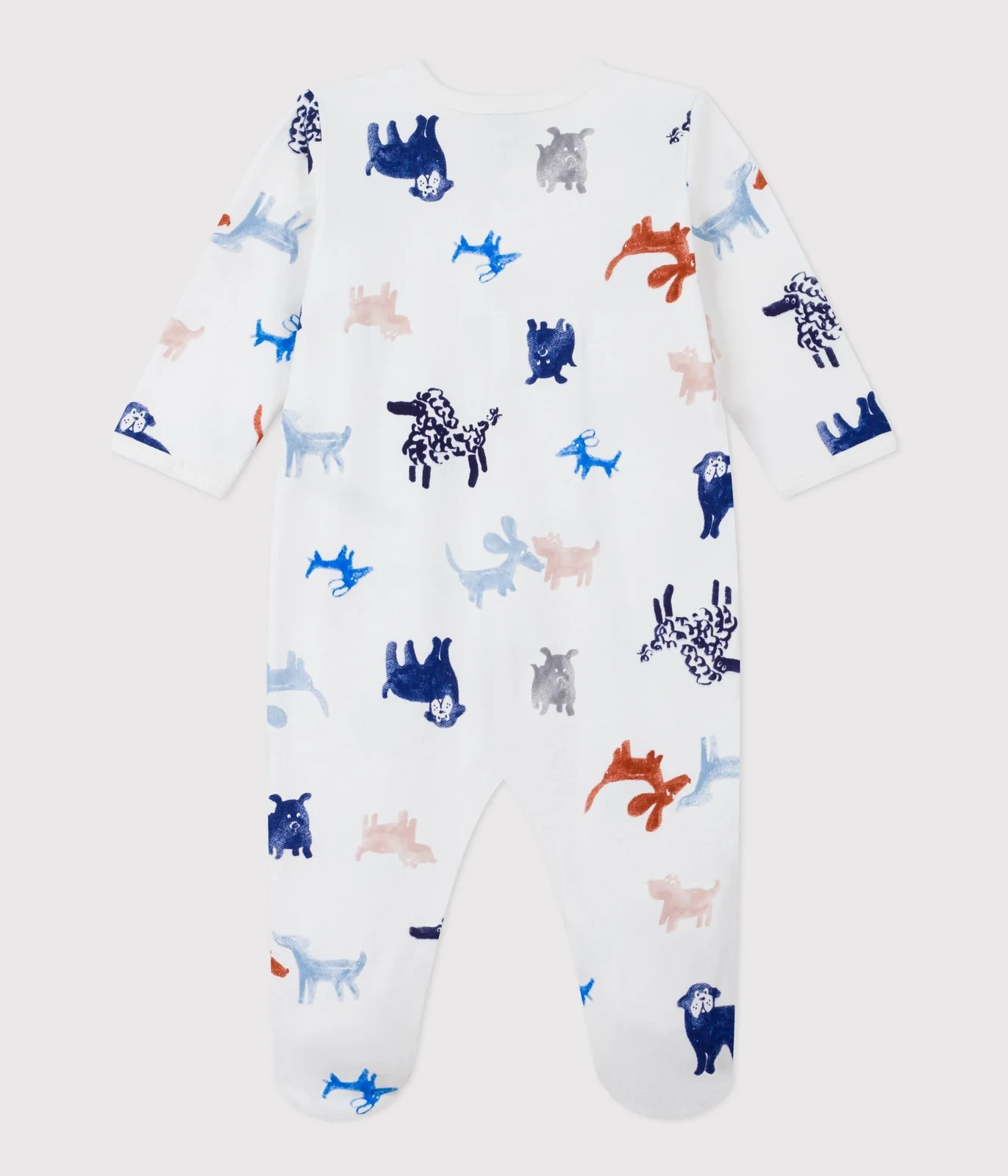 Babies' printed brushed fleece dog print pyjama suit