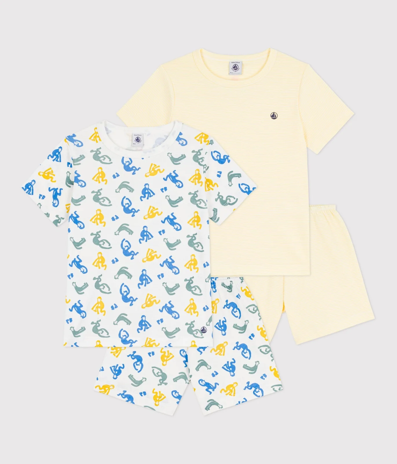 Pack of children's printed short cotton pyjamas