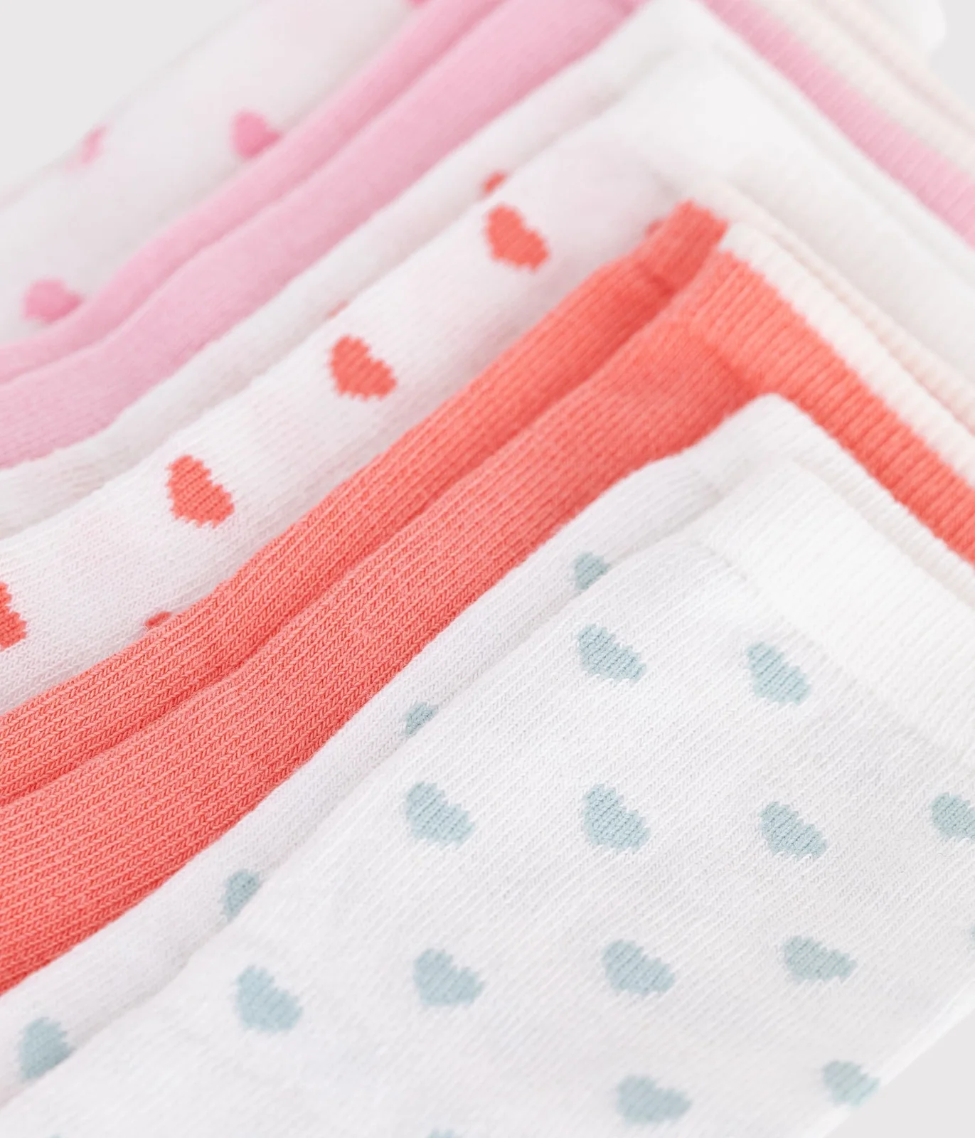 Pack of 2 pairs of girls' flower-print cotton socks