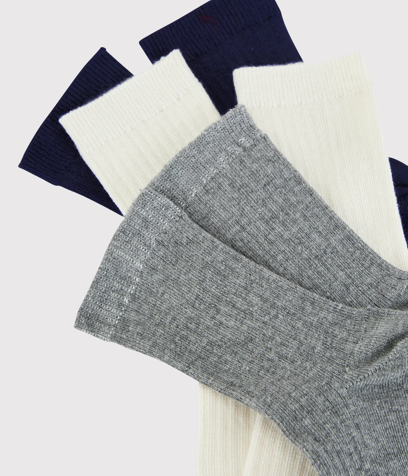 3 pairs of plain cotton socks for children