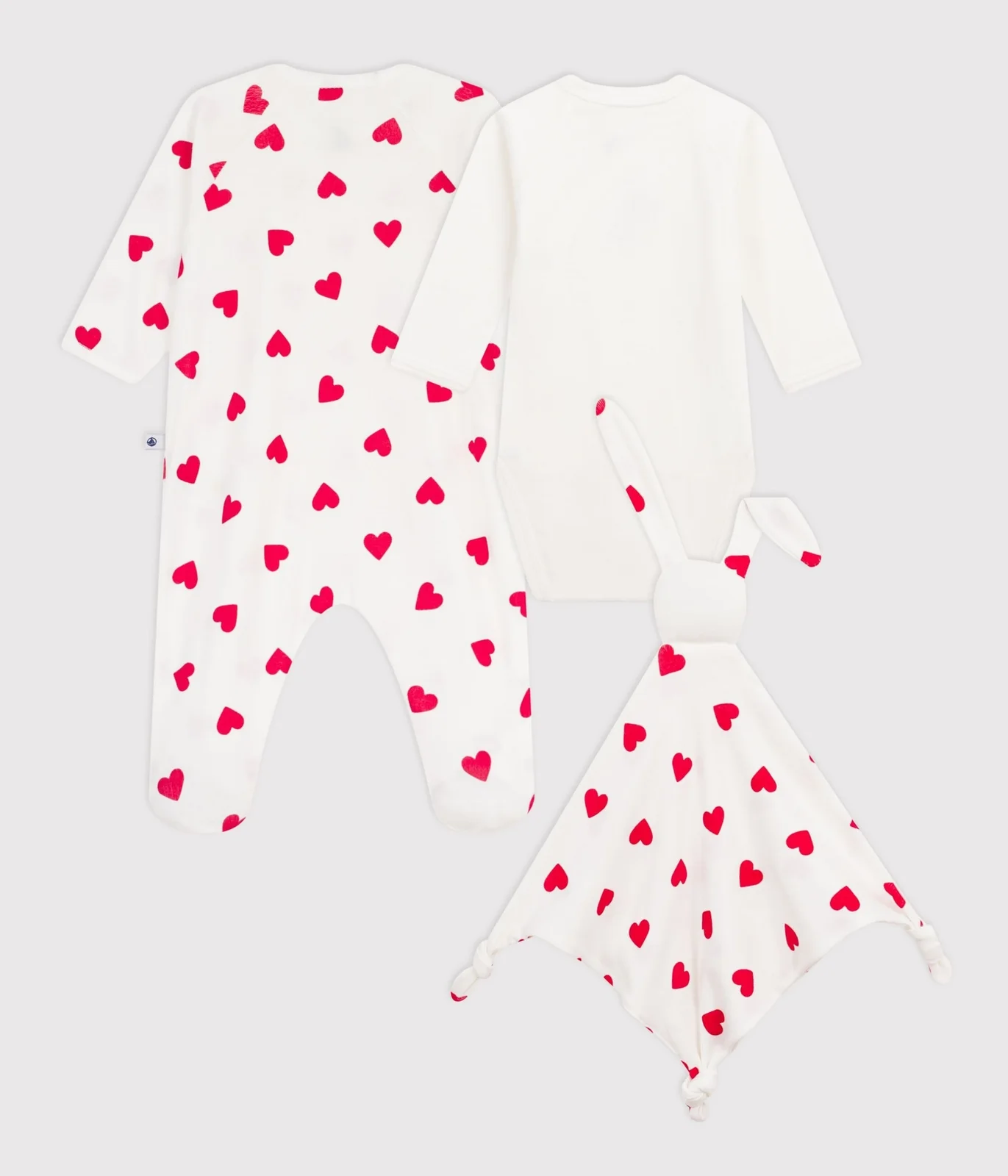 Newborn babies' heart-print cotton gift box