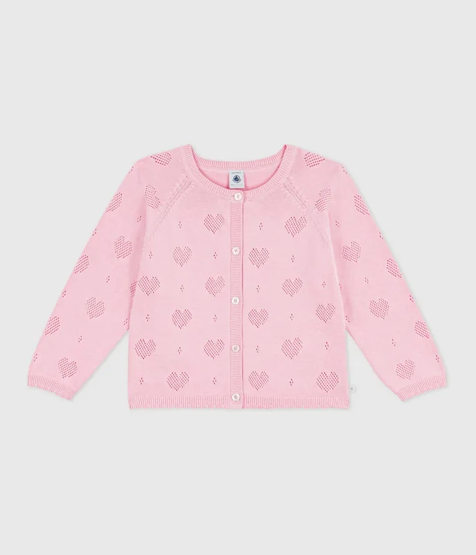 Children's plain cotton cardigan