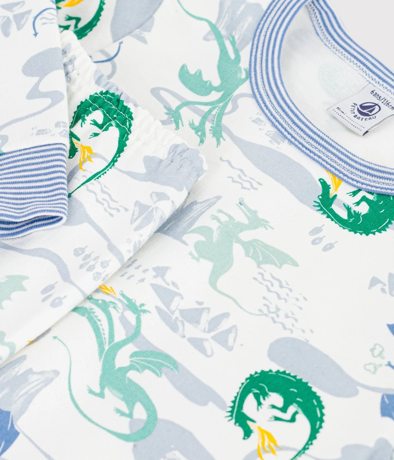 Children's pyjamas in fleece with a dragon print