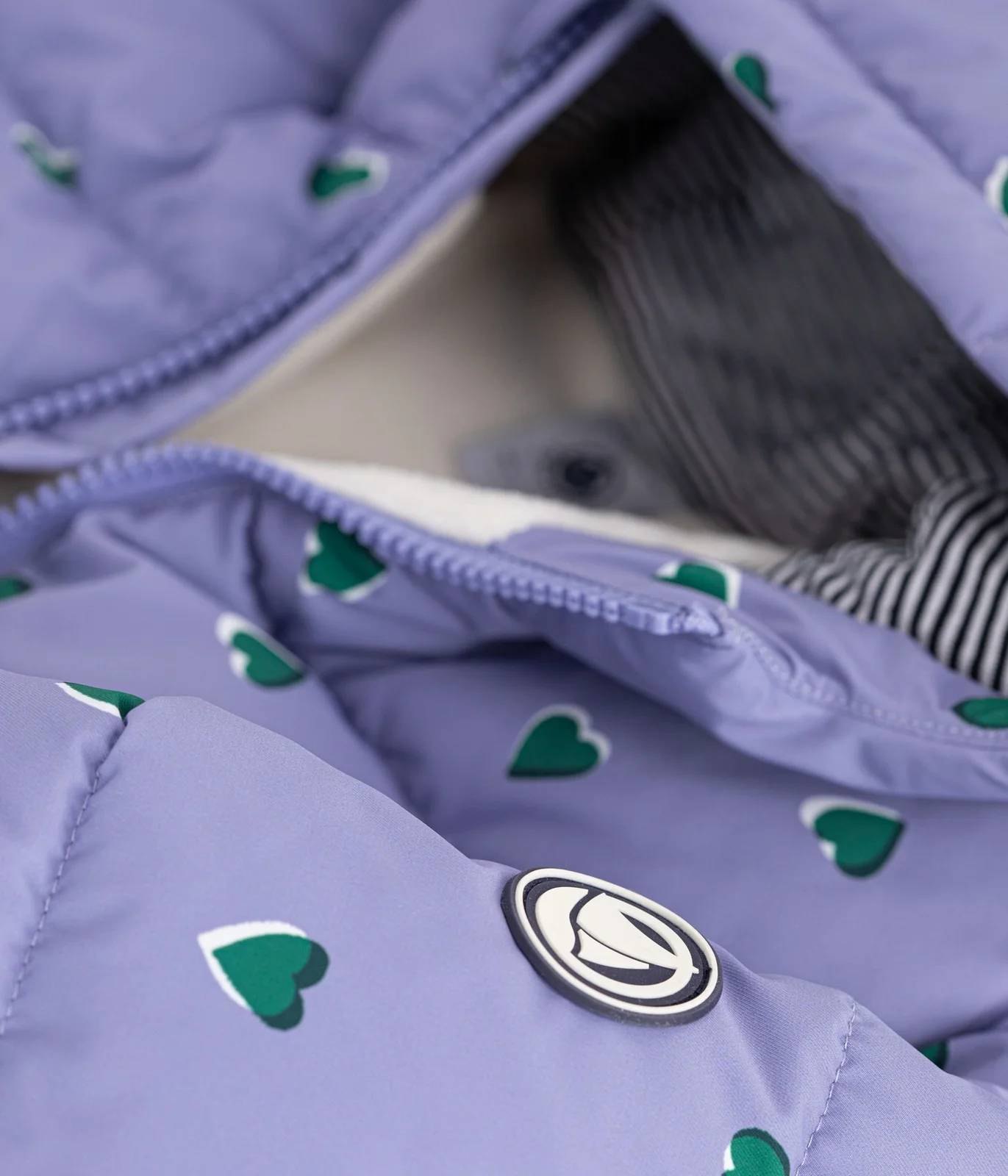 Children's heart print puffer jacket