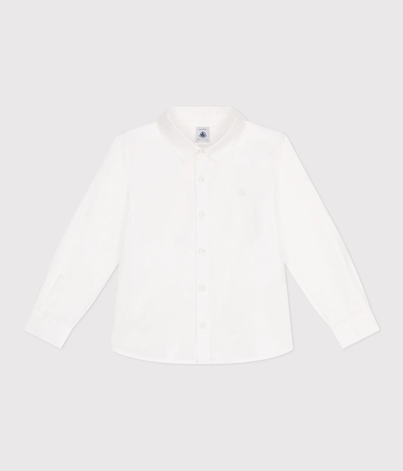 Children's long-sleeved plain cotton shirt