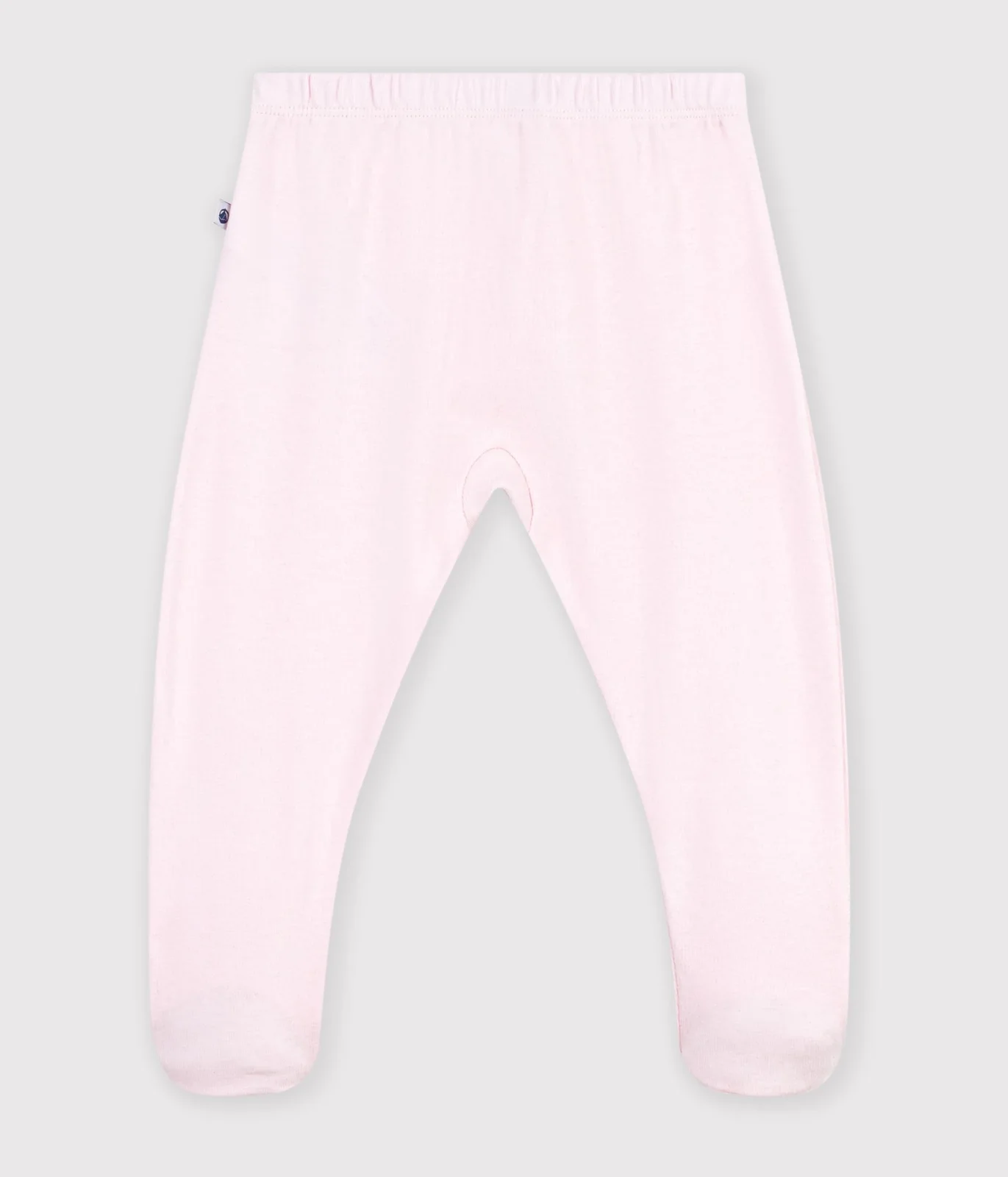 Footed newborn trousers in plain cotton