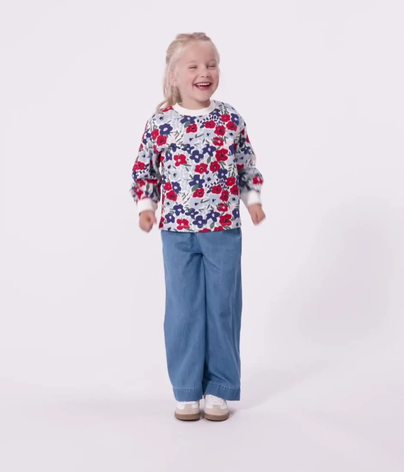 Children's floral print cotton sweatshirt