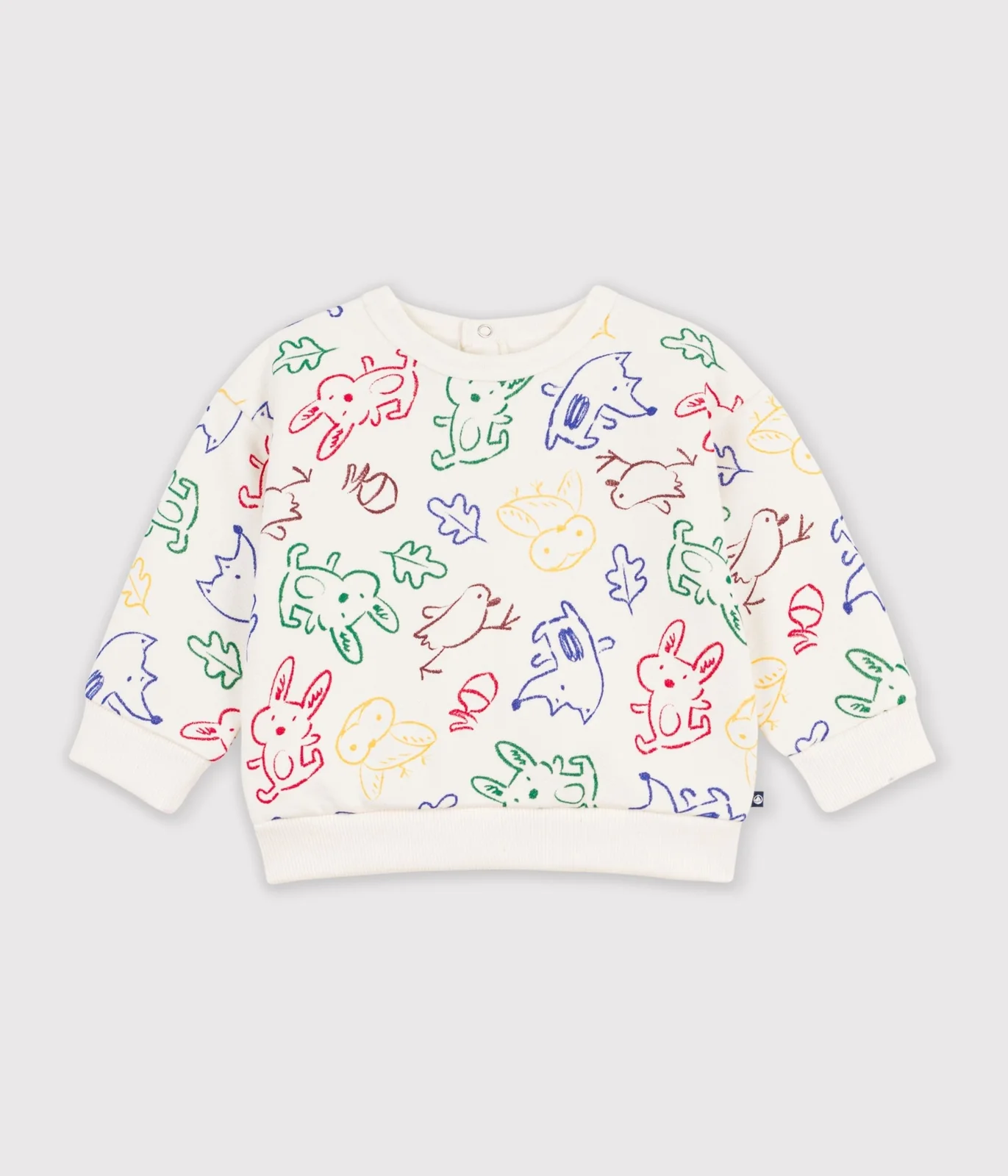 Babies' animal print cotton sweatshirt