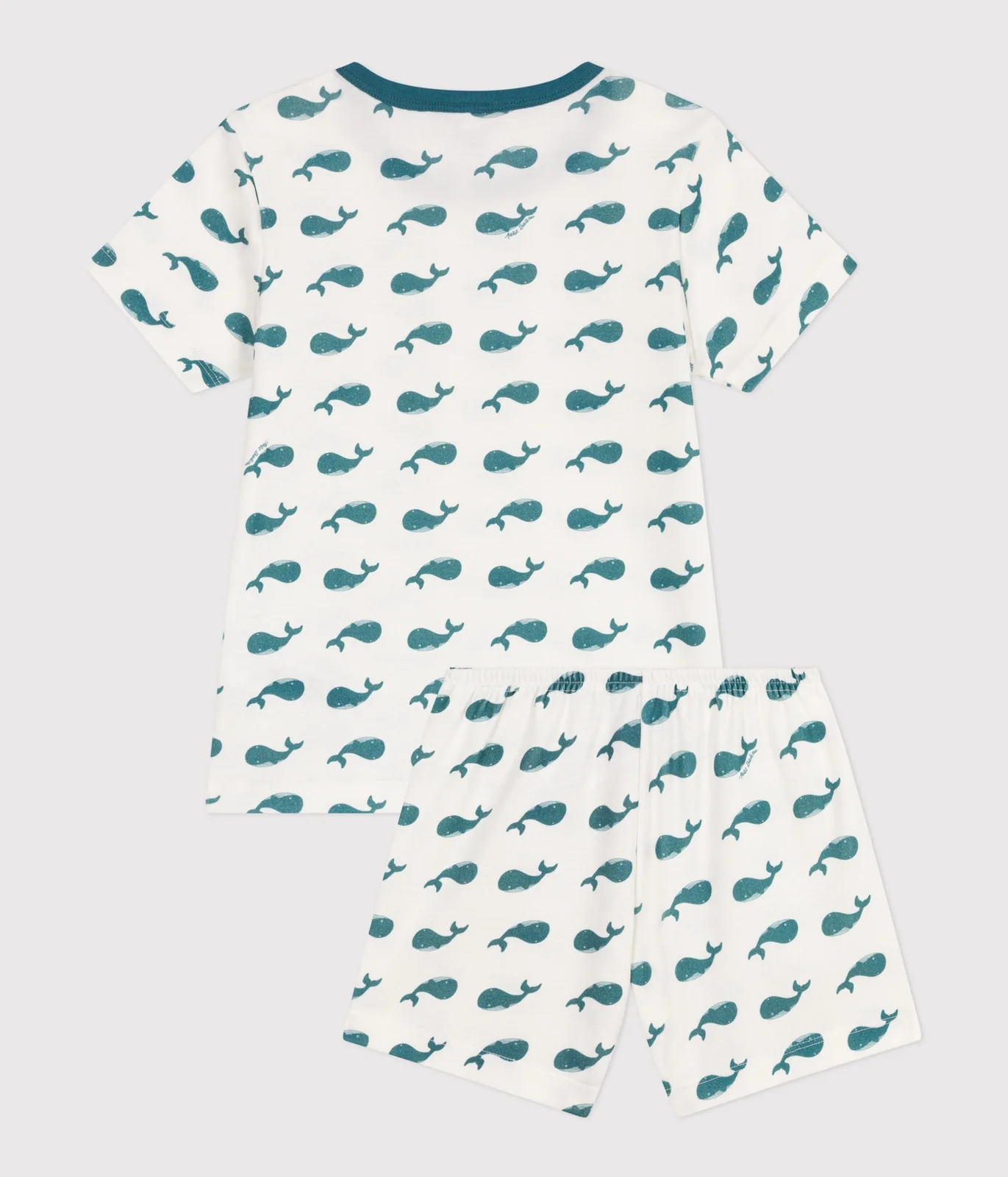 Children's short pyjamas in cotton printed with whales