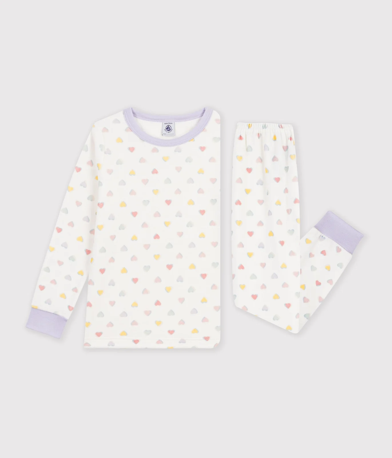 Children's velour pyjamas with hearts